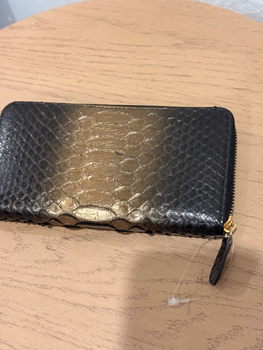 Black Python Zip Wallet - Black - Picture 4 of 9